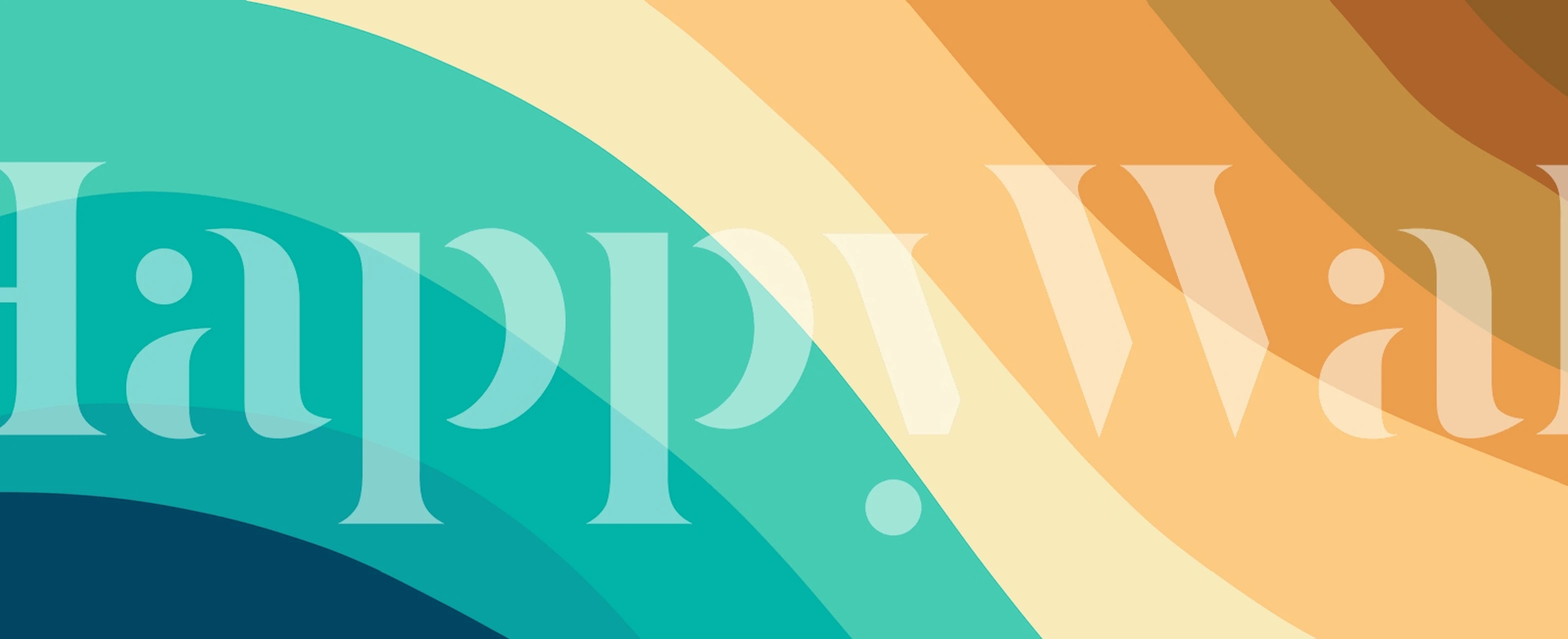 Retro Summer Wave 2b wall mural with warm palette of orange, teal, and beige