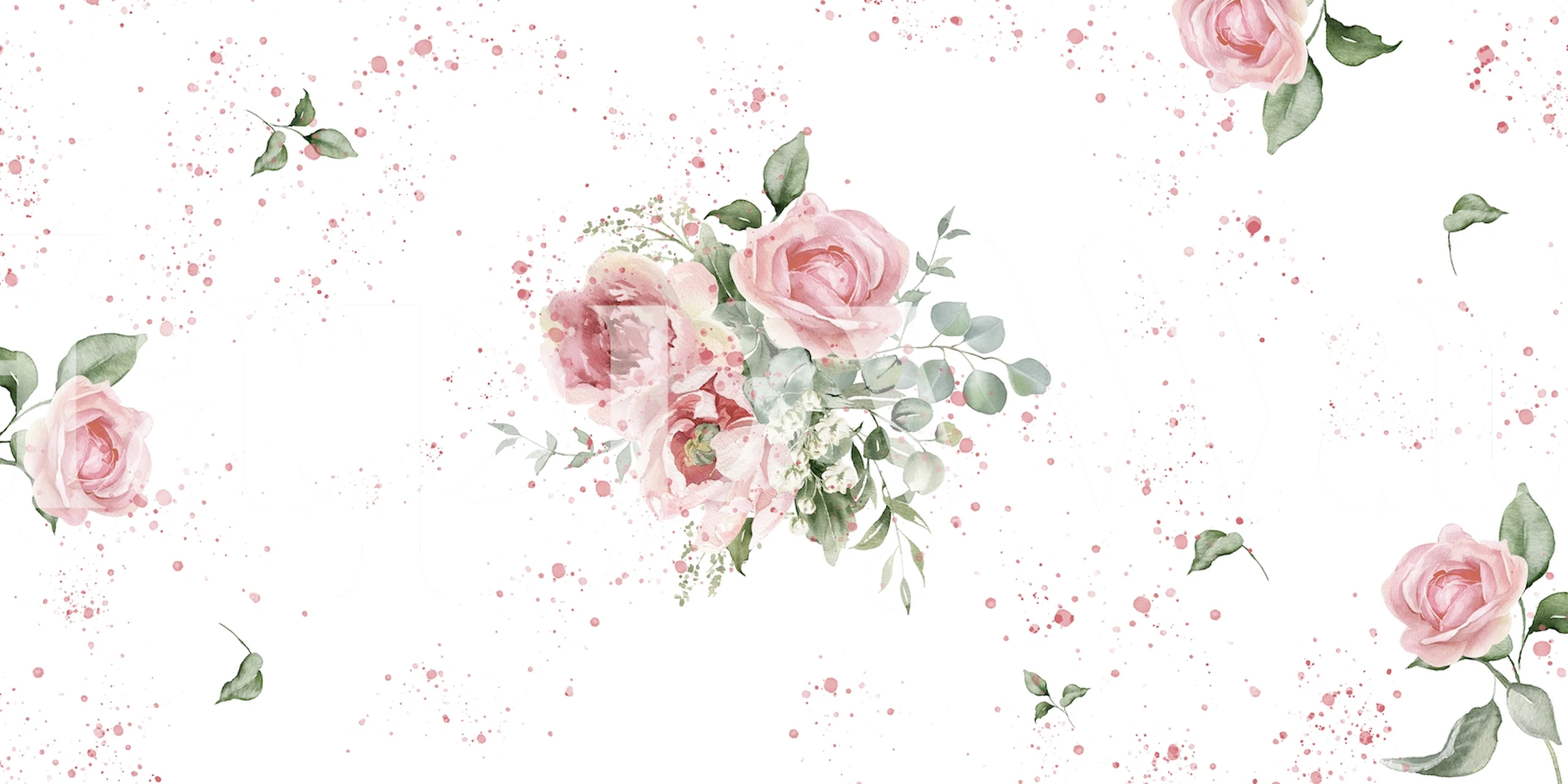 Elegant watercolor roses tapettisuunnittelu