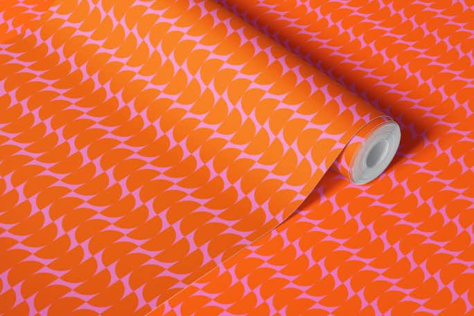 Pink and Orange Shapes Patternwallpaper roll