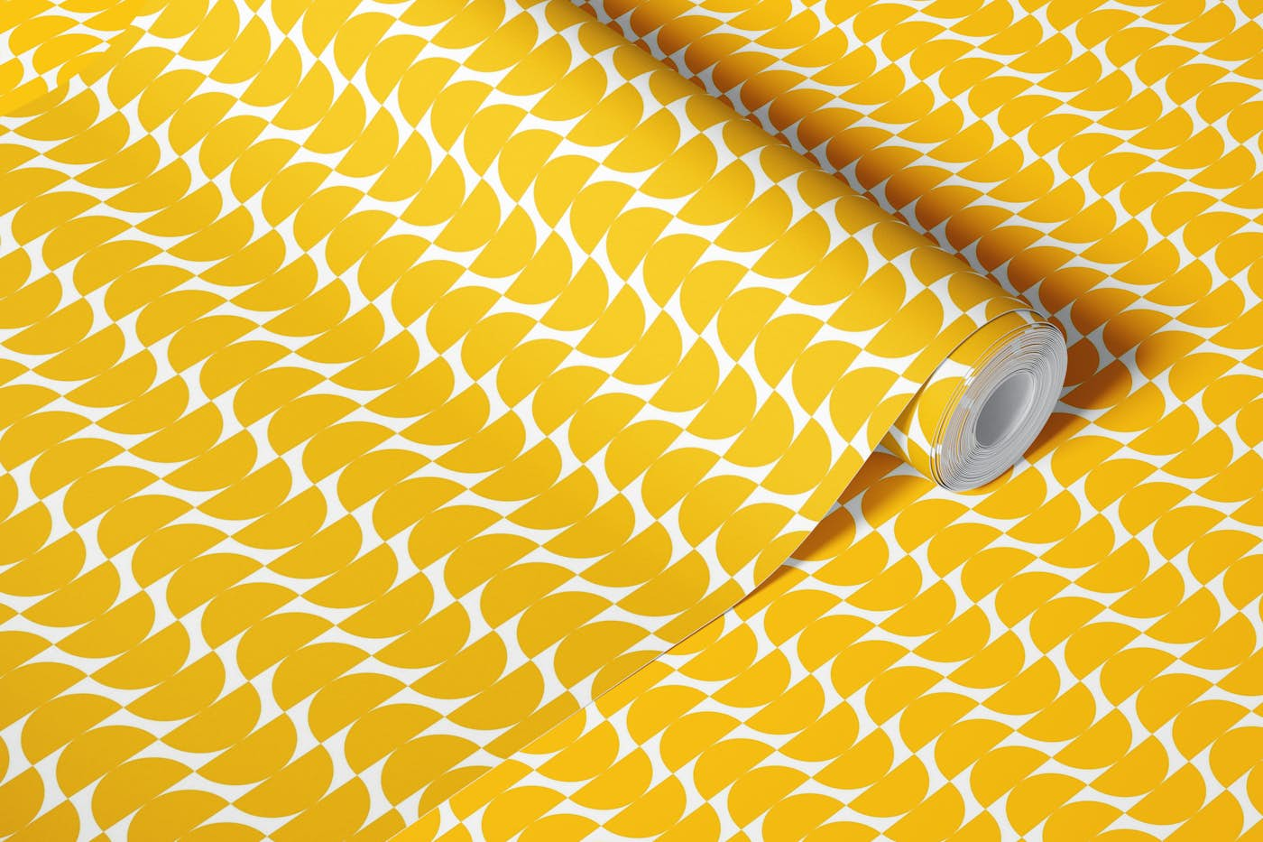 Yellow Geometric Shapes Pattern wallpaper roll