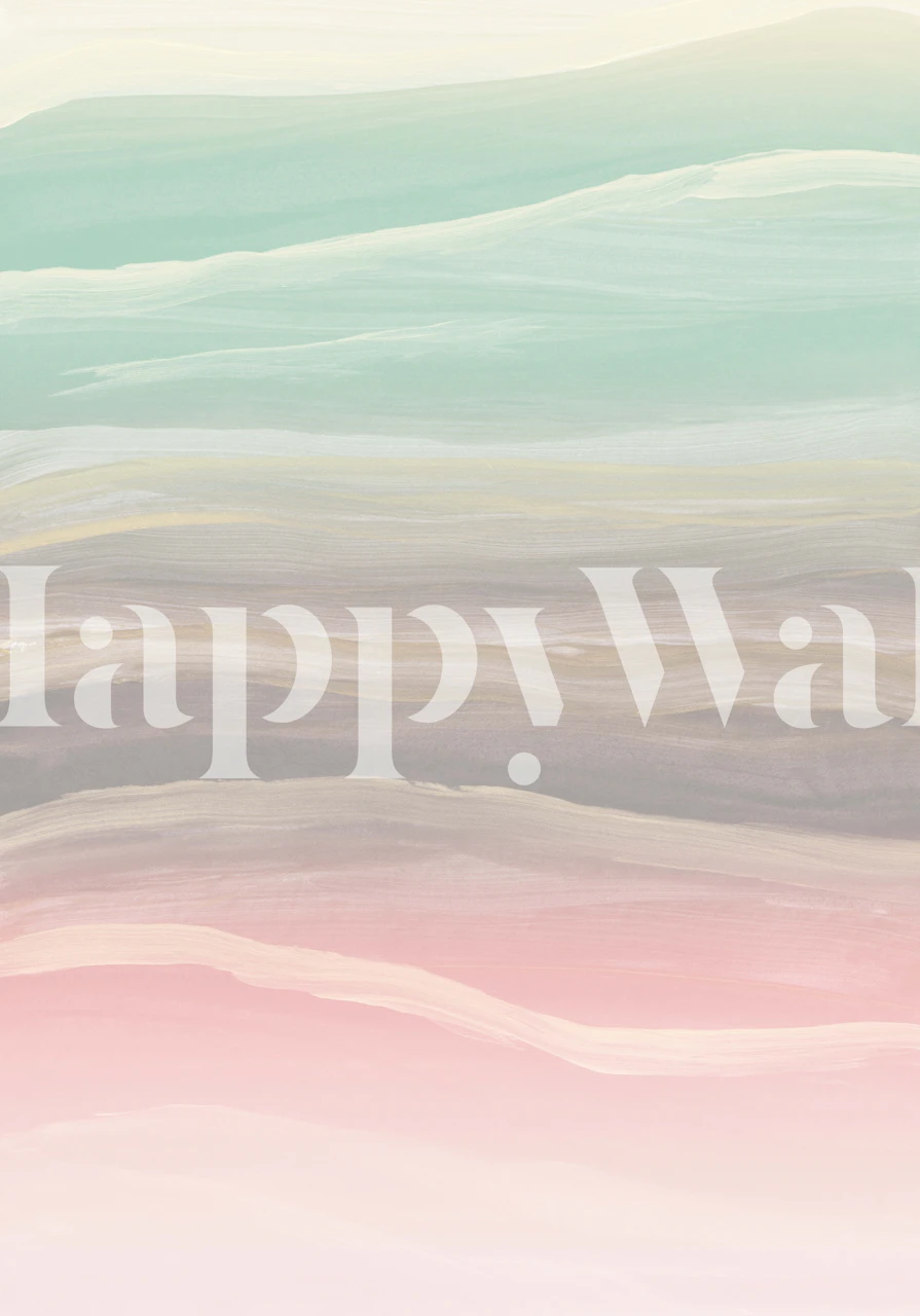 Pastel Watercolor Waves wallpaper in a room