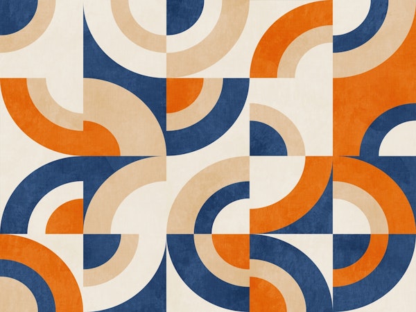 Mid-Century Checkered Arcs