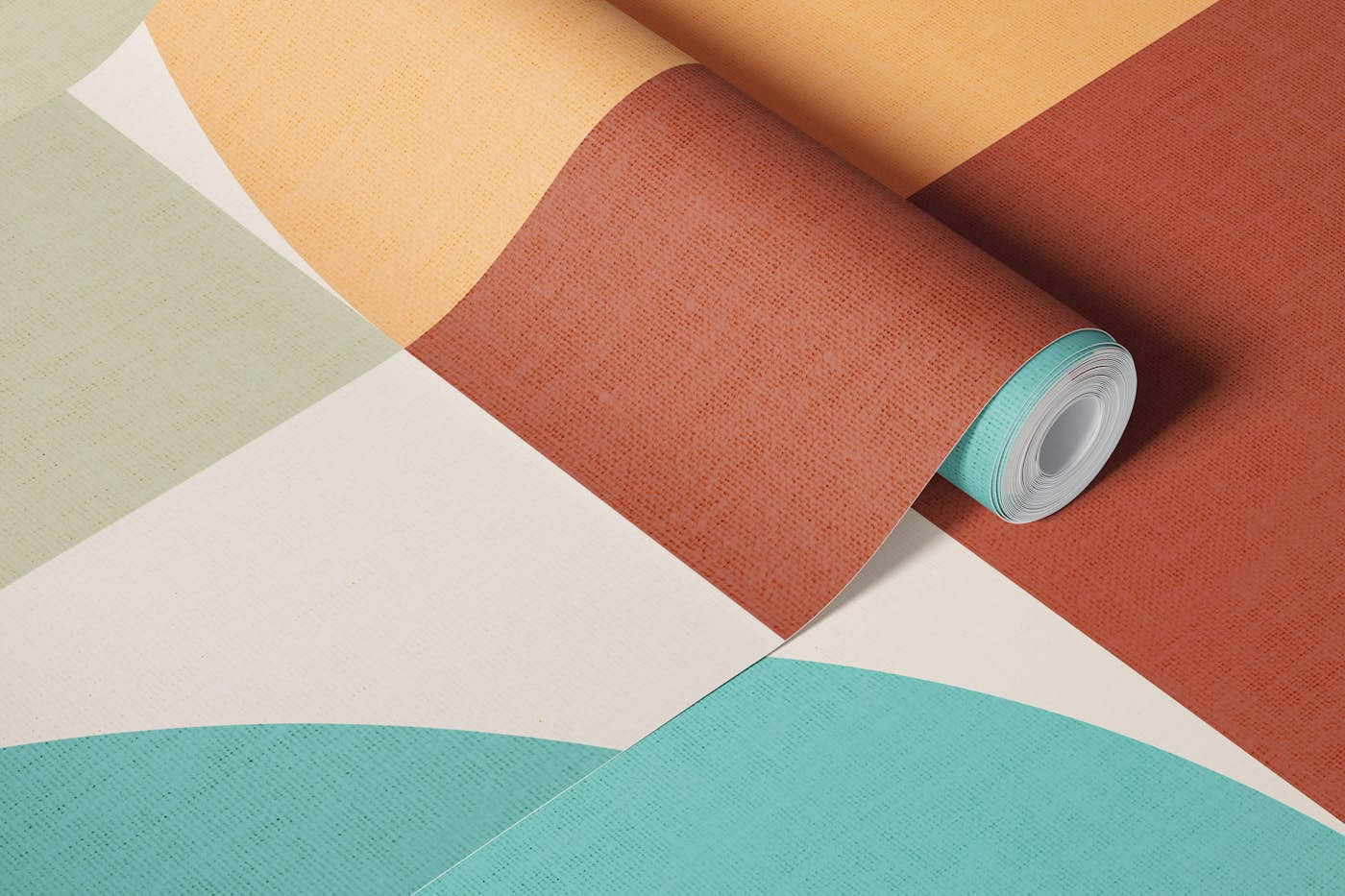 Mid Century Geometric Bauhaus Pastel wallpaper roll