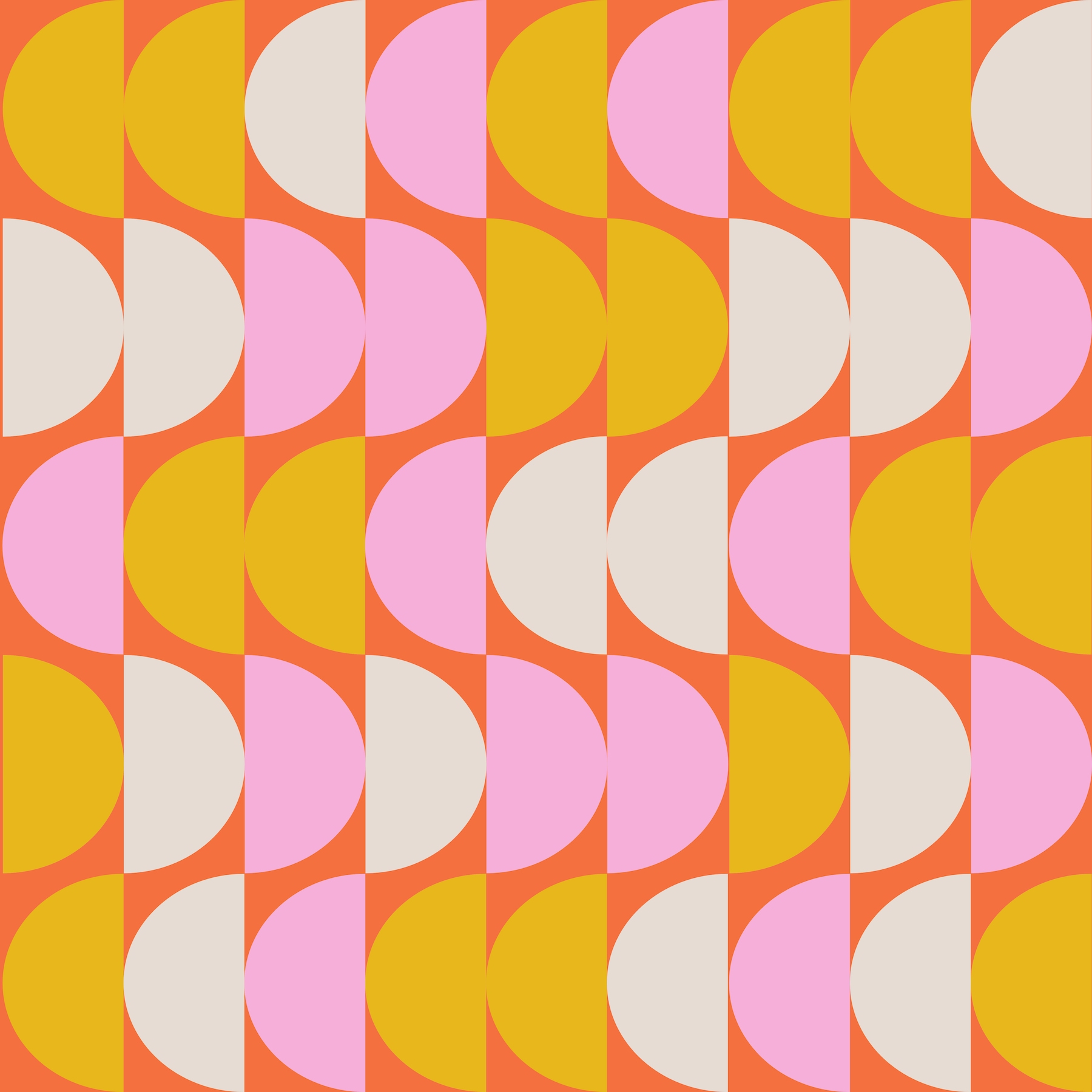 Buy Pink and Yellow Geometric Shapes Wallpaper - Happywall