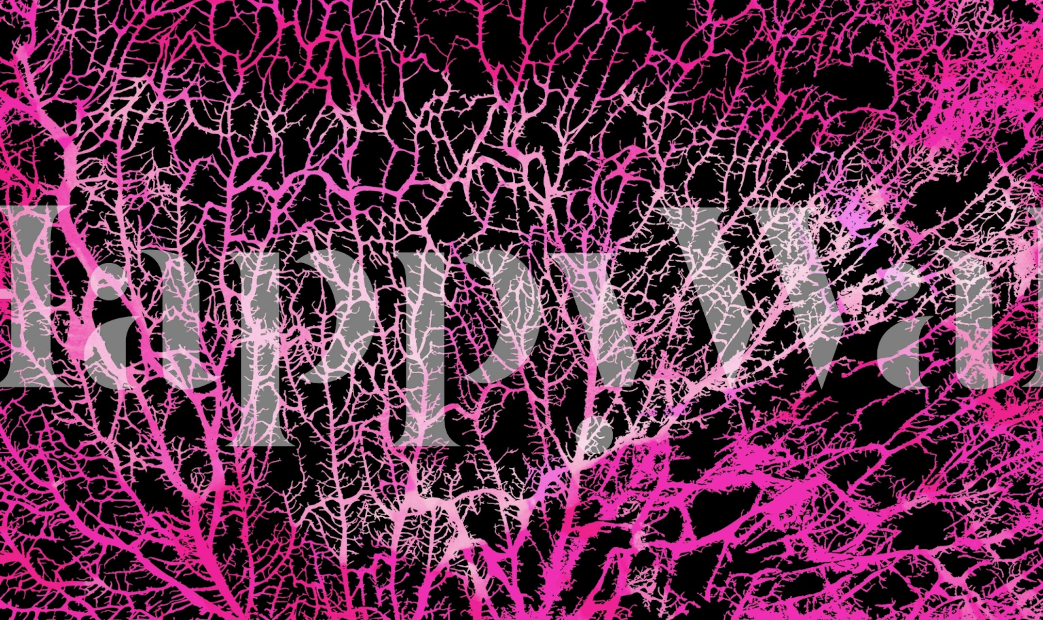 Mystic Neon Magenta Japan Forest papel tapiz en una habitación