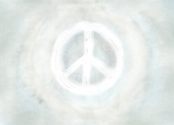 Watercolor peace sign soft gray