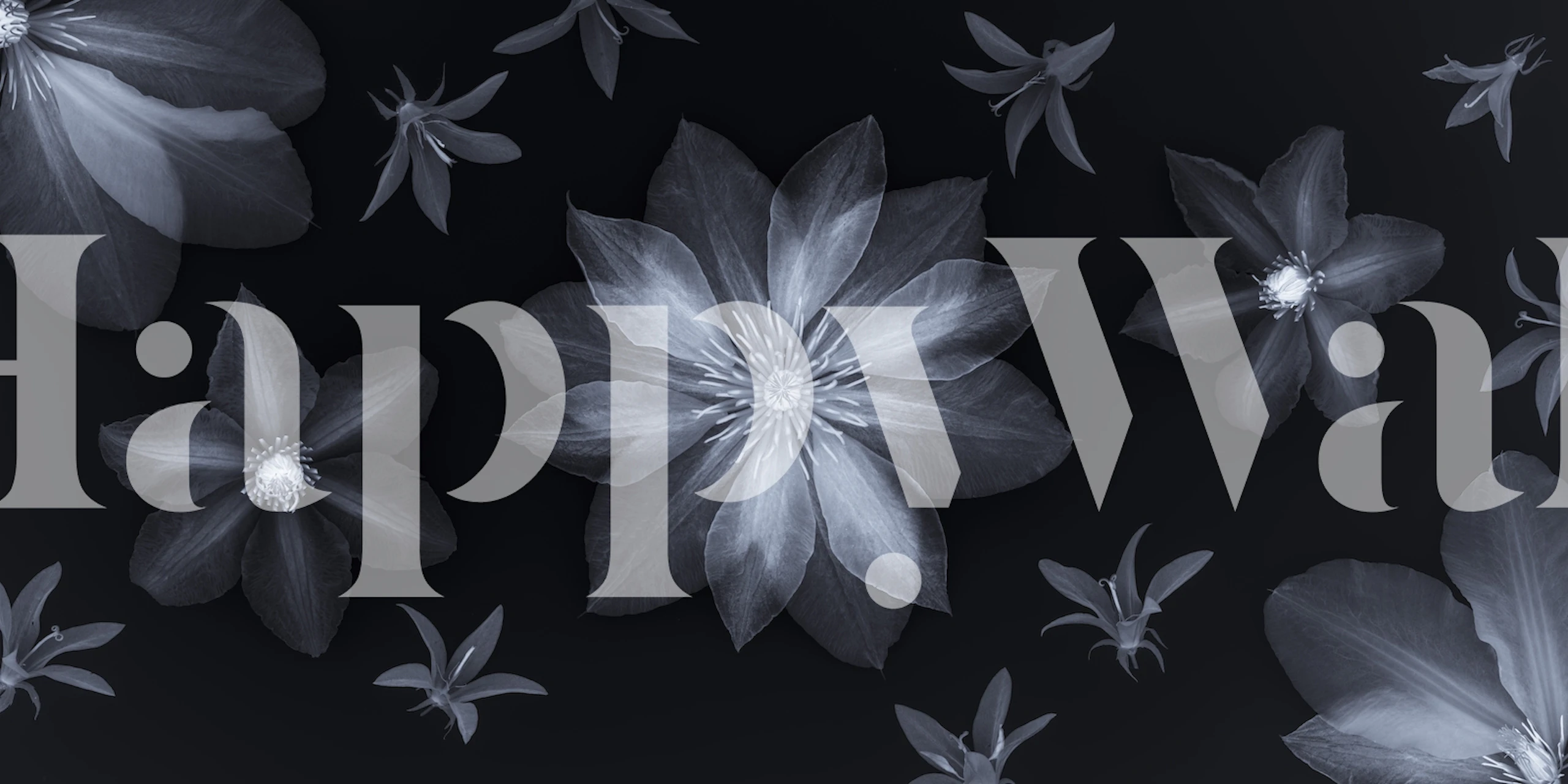 Black and white floral patterns wallpaper