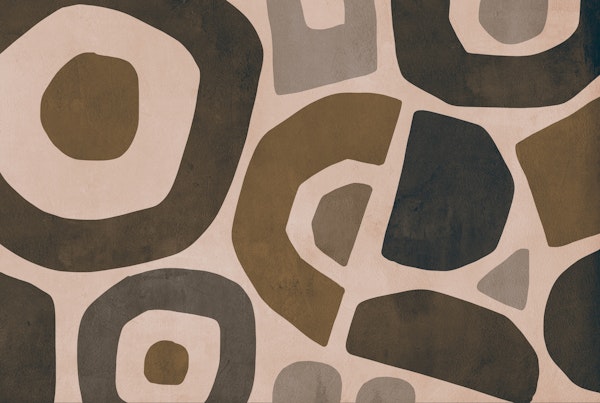 Paper Cut Shapes Abstract Art Brown