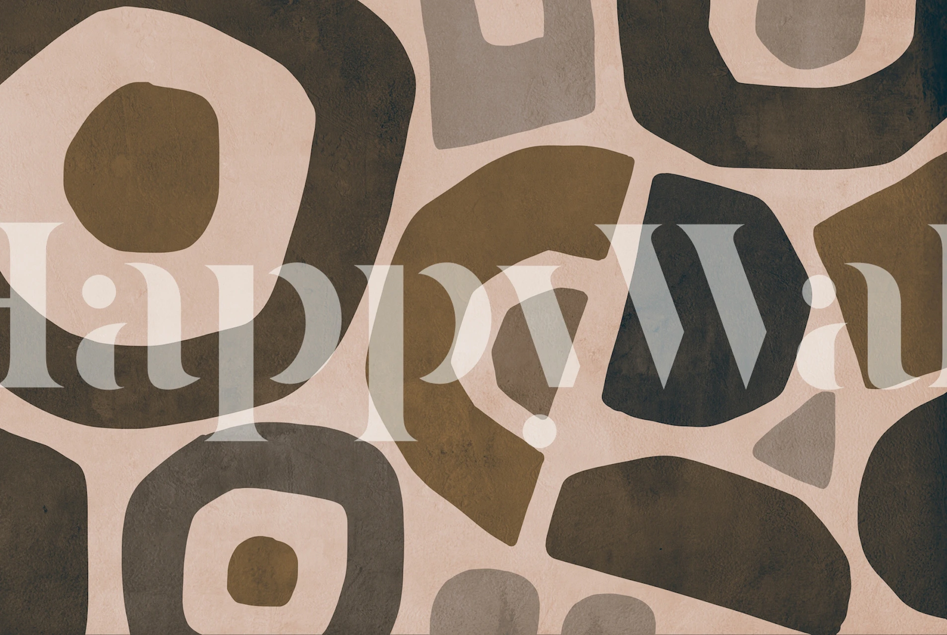 Abstract brown shapes on light background wallpaper