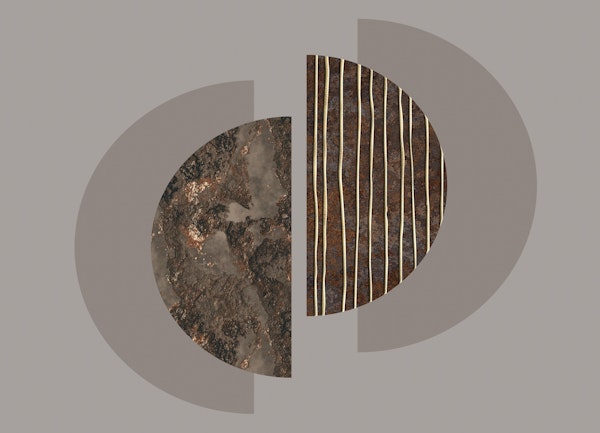 Mid Century Modern Circle Geometry Brown