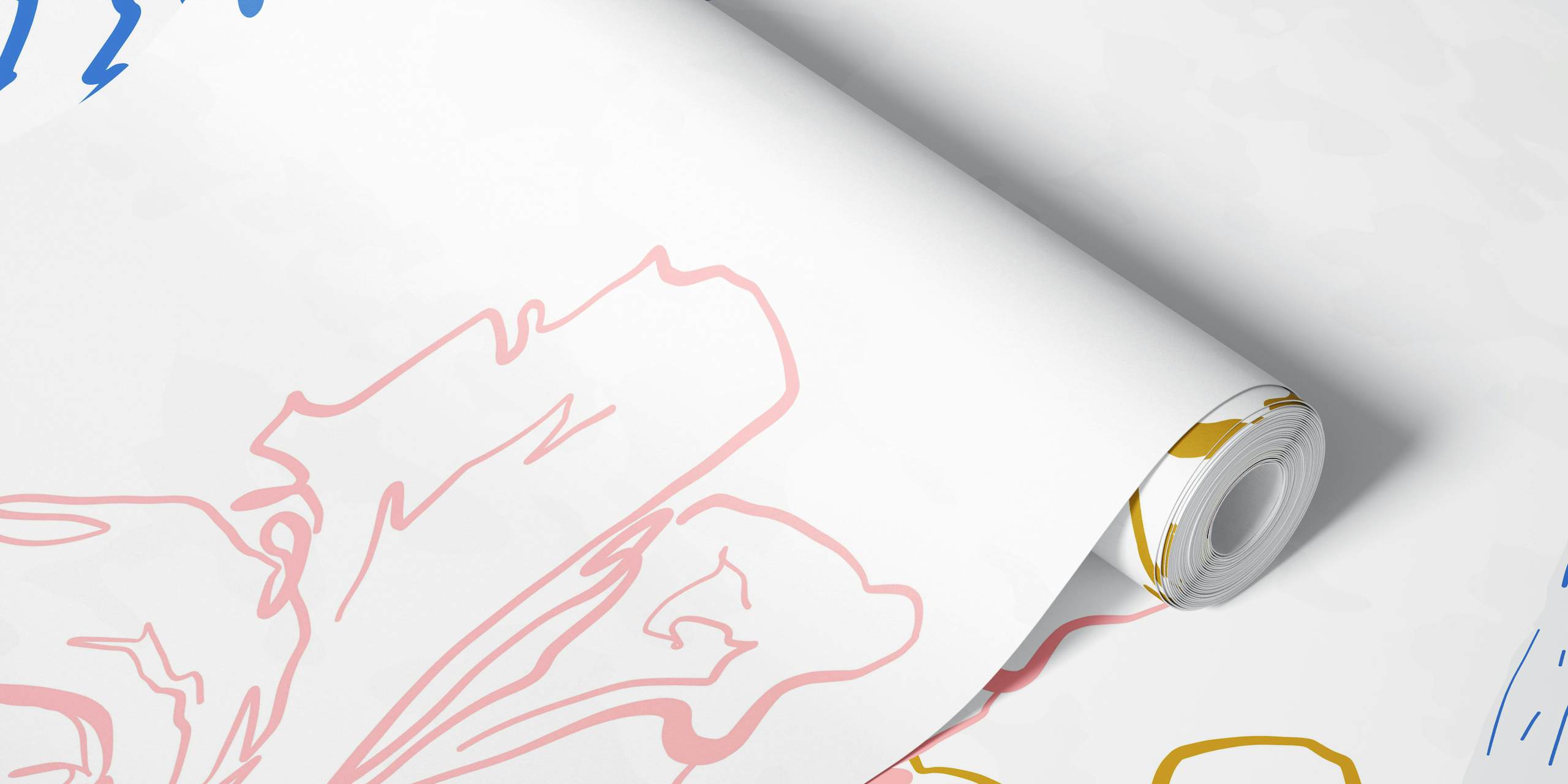 Tropical macaw bird wallpaper in a room