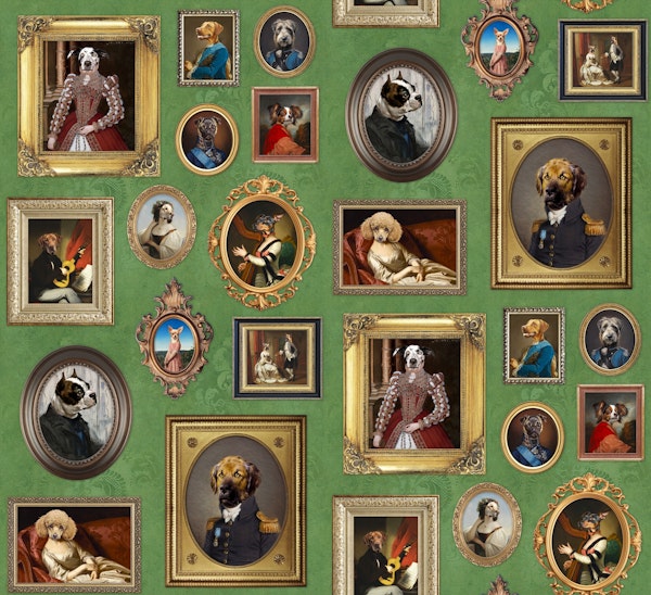 Dog Lovers Portrait Collection in aplle green
