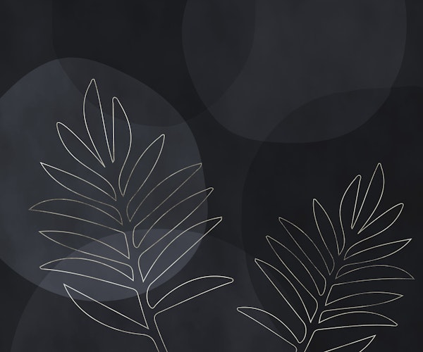 Tropical Foliage Elegance Dark Grey Silver