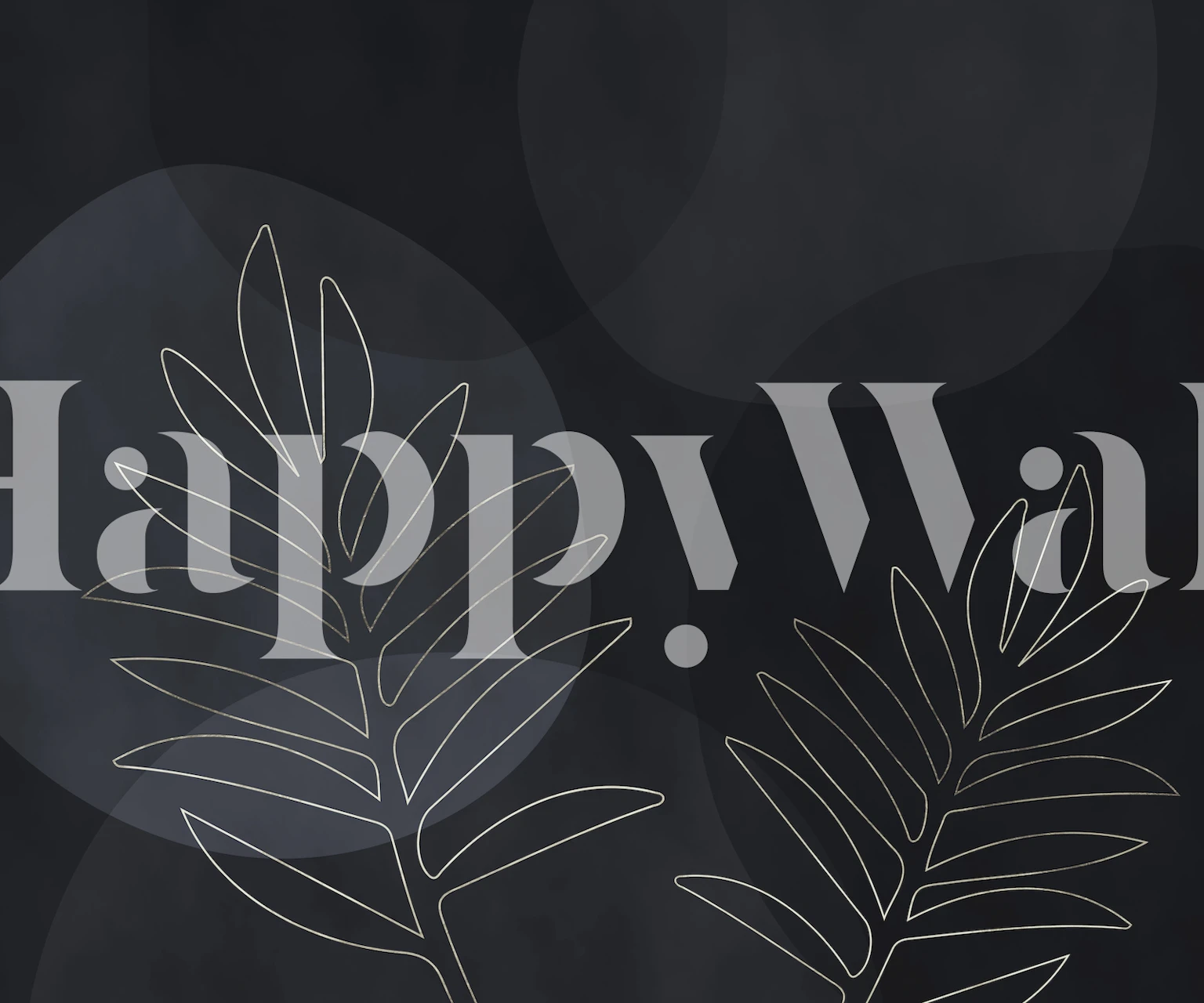 Sølv tropiske blader på et mørkegrå bakgrunnsmaleri