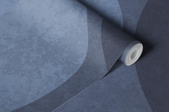Mid Century Shapes And Outline Bluish Greywallpaper roll