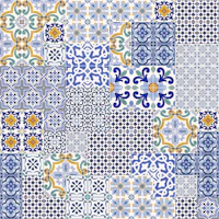 Blue Mediterranean Tiles tapeta