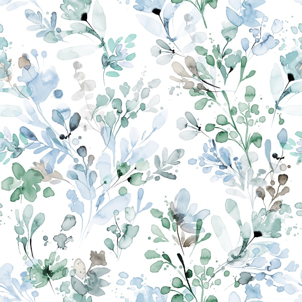 Wild Grasses Botanical Sage Blue
