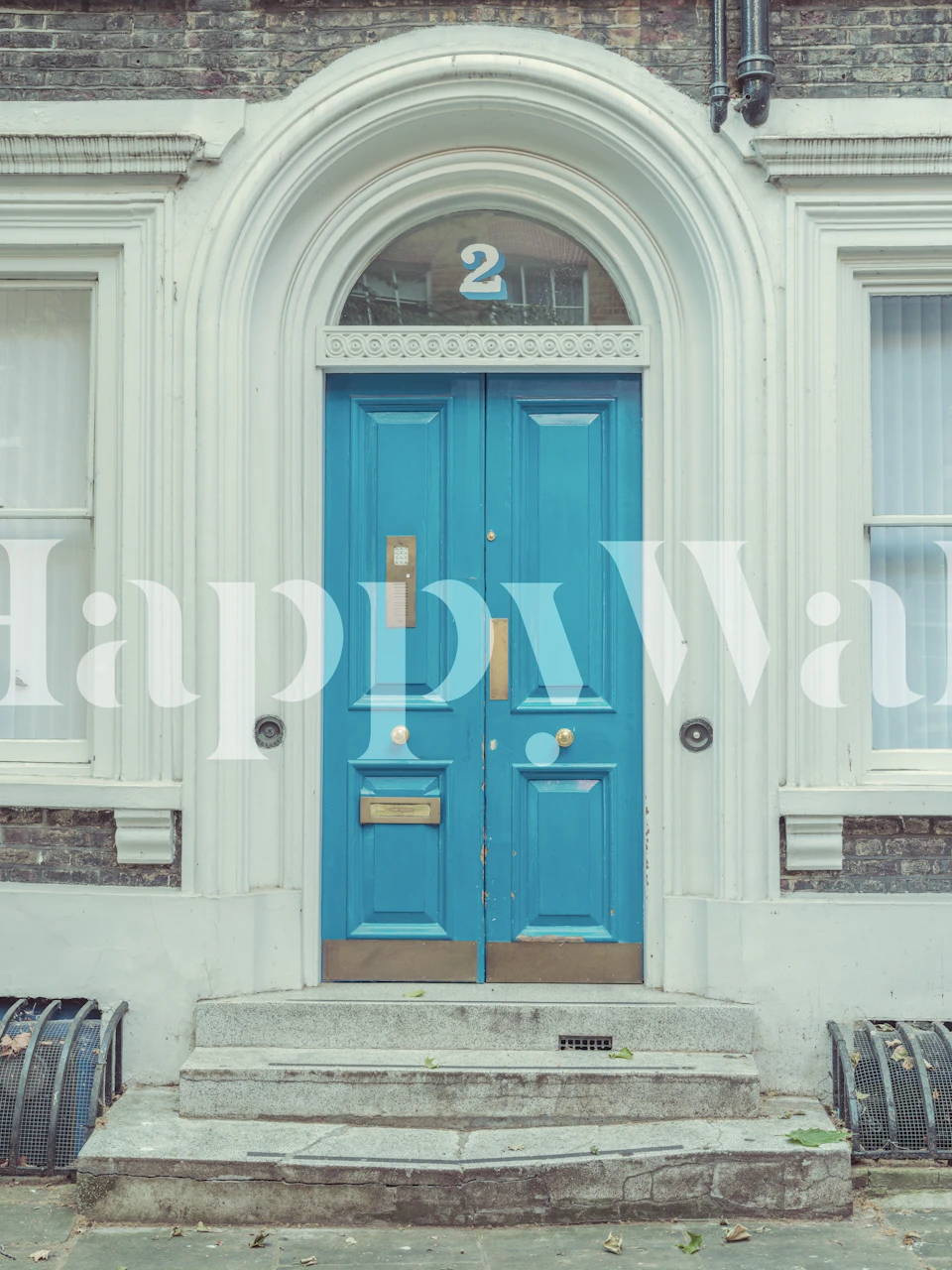Wooden entryway wallpaper in a room