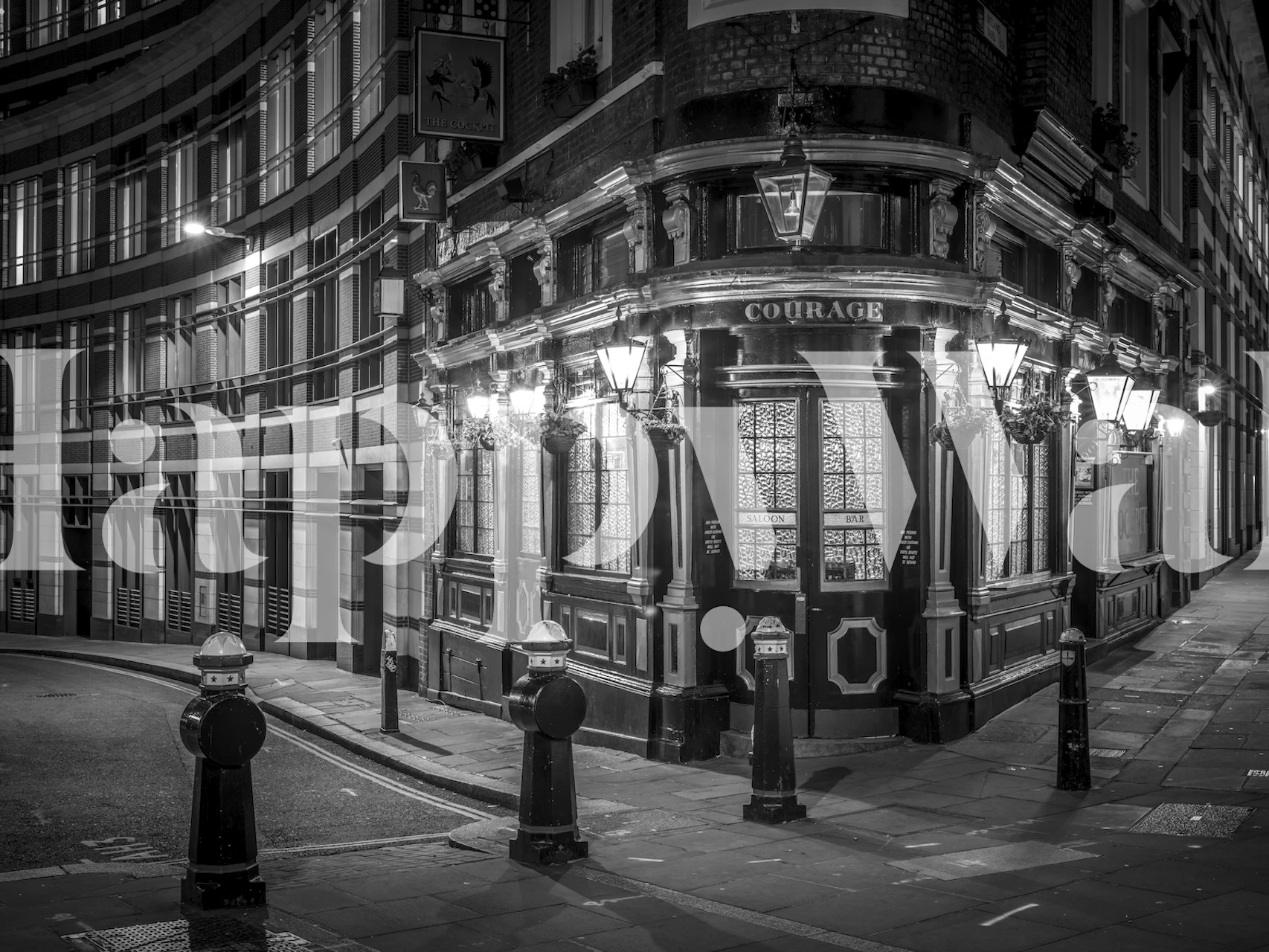 Old building at night wallpaper in a room