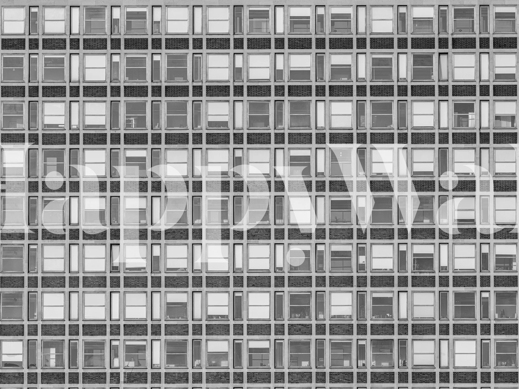 Black and white city living wallpaper with grid pattern