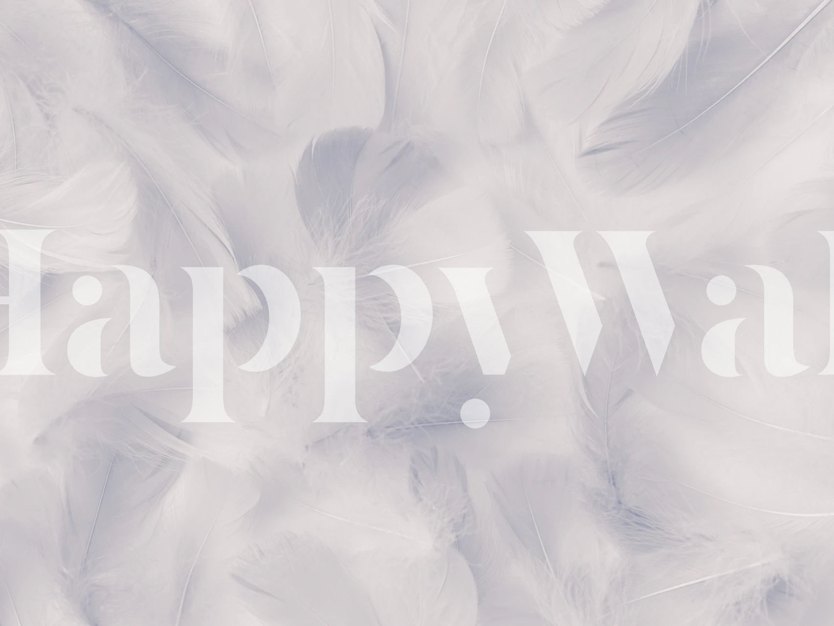 White feather pattern wallpaper with soft textures