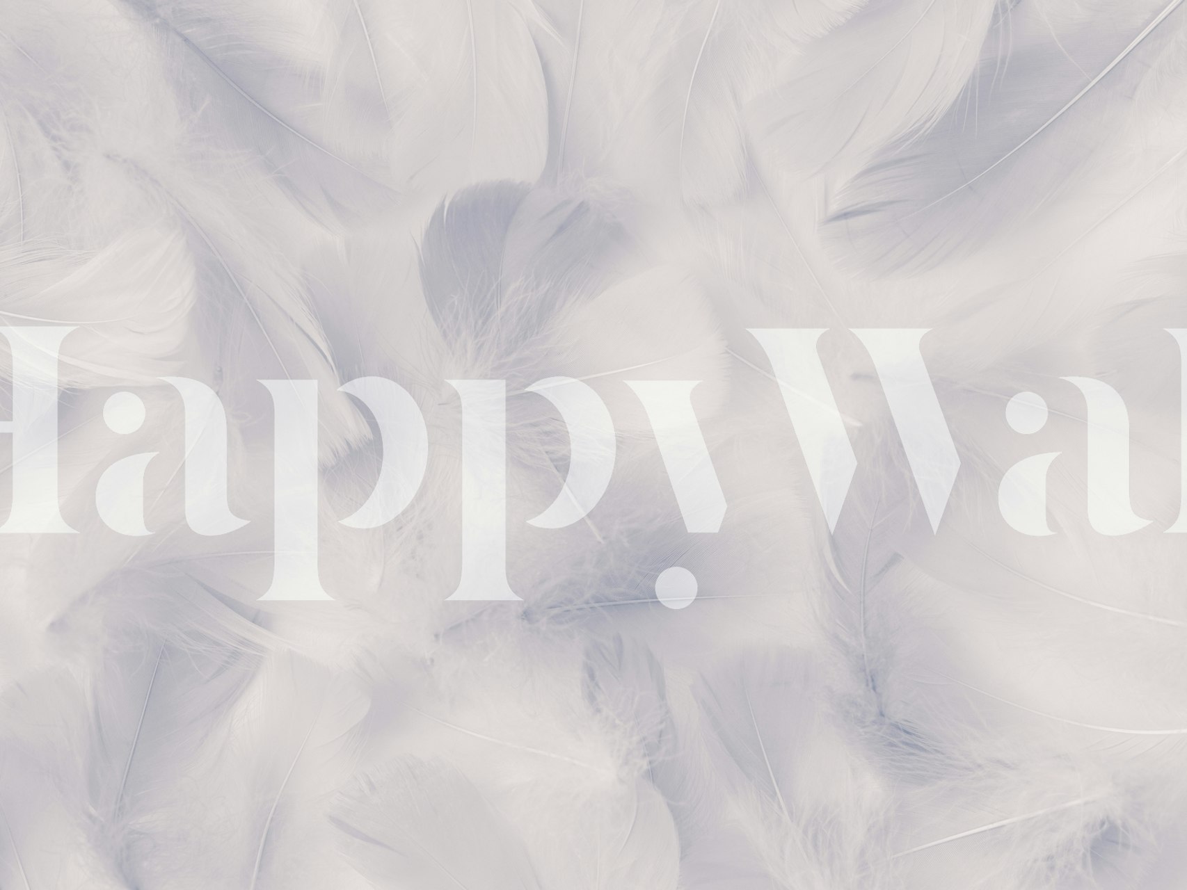 White feather pattern wallpaper with soft textures