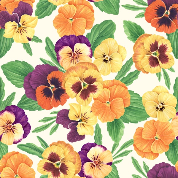 Pansies on off white 2