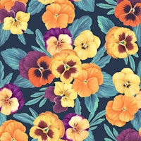 Pansies on navy carta da parati