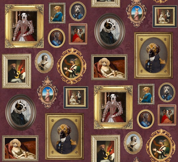 Dog Lovers Portrait Collection in Burgundy