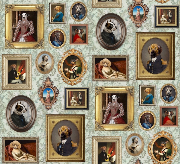 Dog Lovers Portrait Collection in sage mint