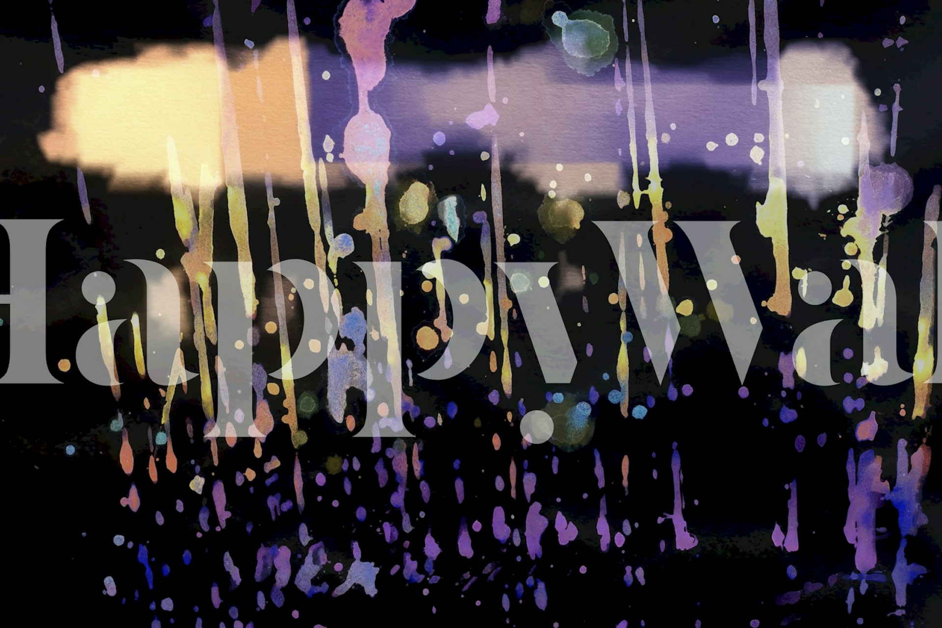 Αφηρημένες πολύχρωμες ρίγες που συμβολίζουν το Love Rain σε σκούρο φόντο, μεταφέροντας μια αίσθηση συναισθημάτων.