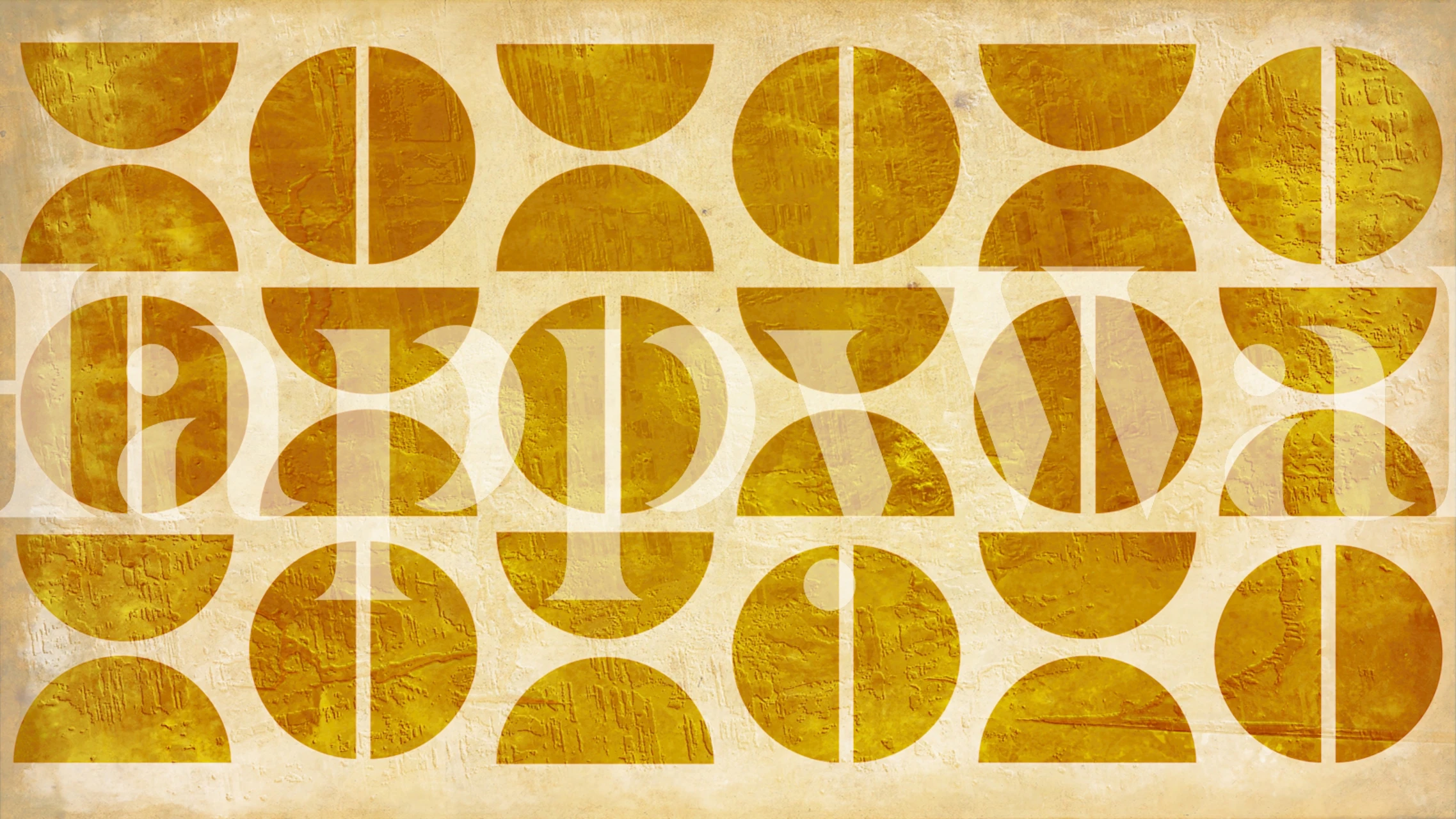 Retro Gold Grunge wall mural with warm gold tones and geometric shapes in a textured design