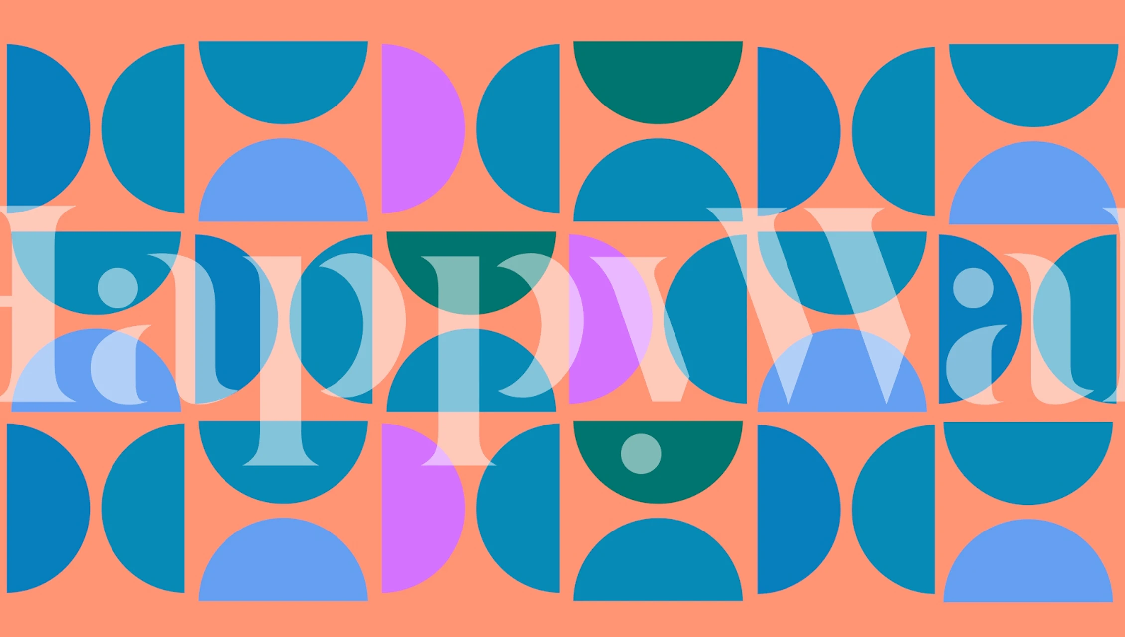 Geometrical Mid-Century Neon wallpaper design