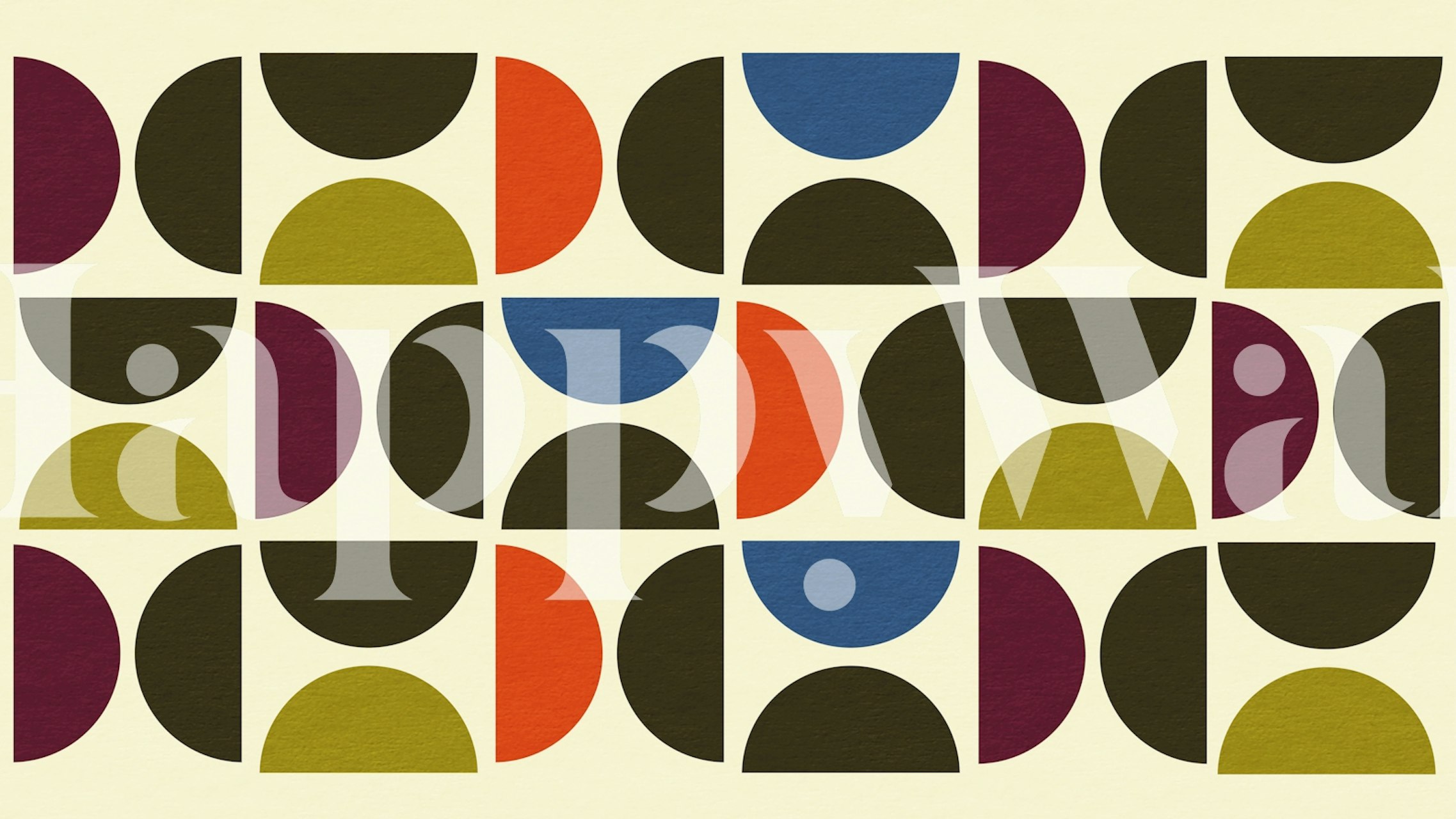Vivid Mid Century Bauhaus wallpaper design