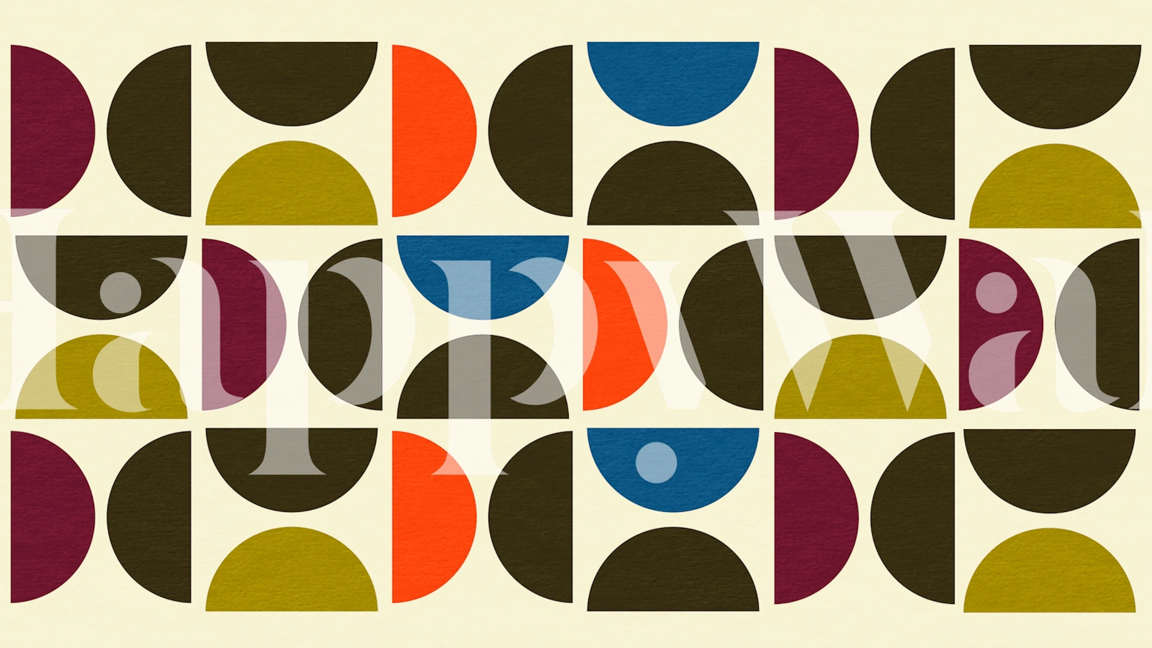 Vivid Mid Century Bauhaus wallpaper design