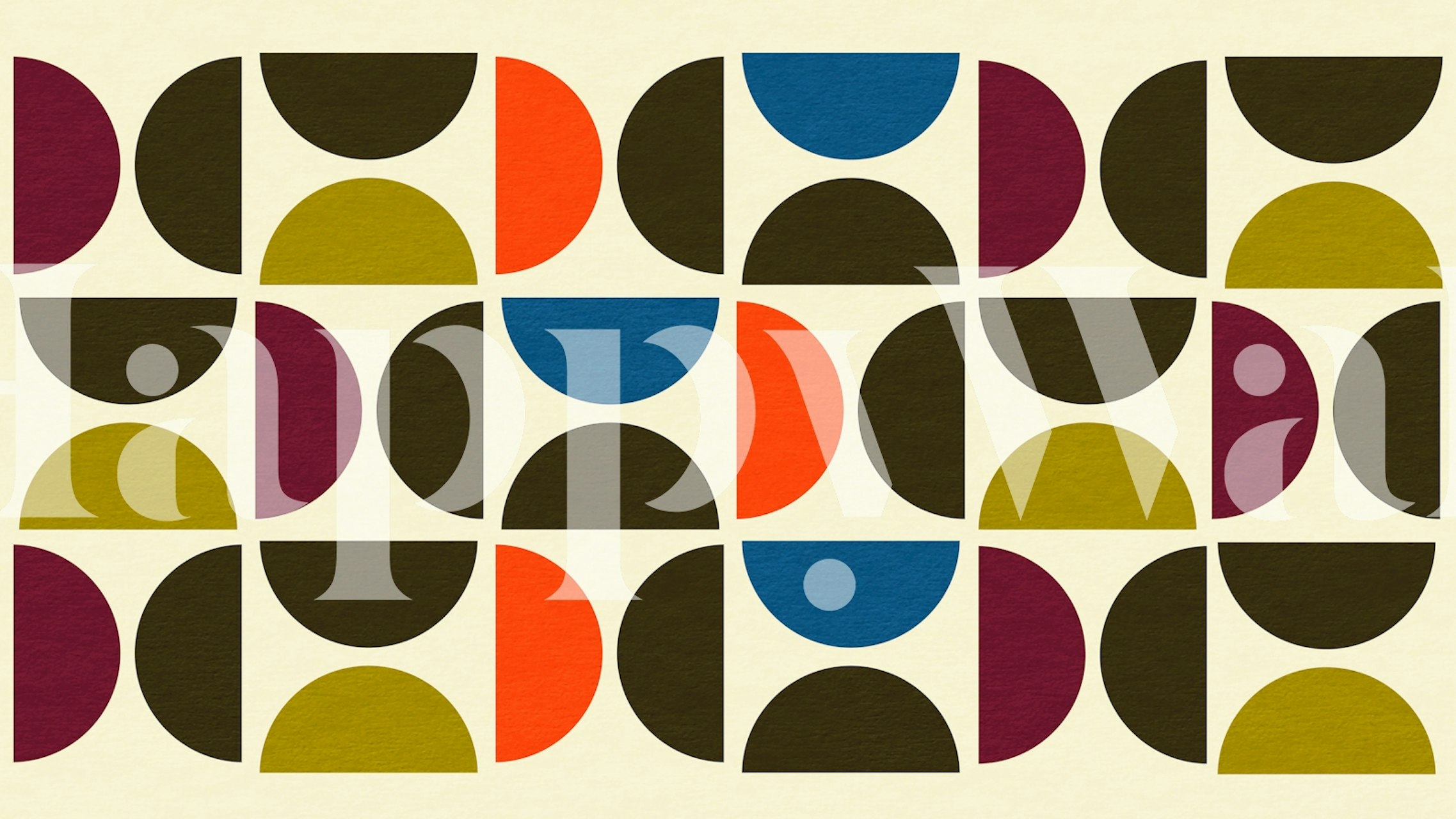 Vivid Mid Century Bauhaus wallpaper design