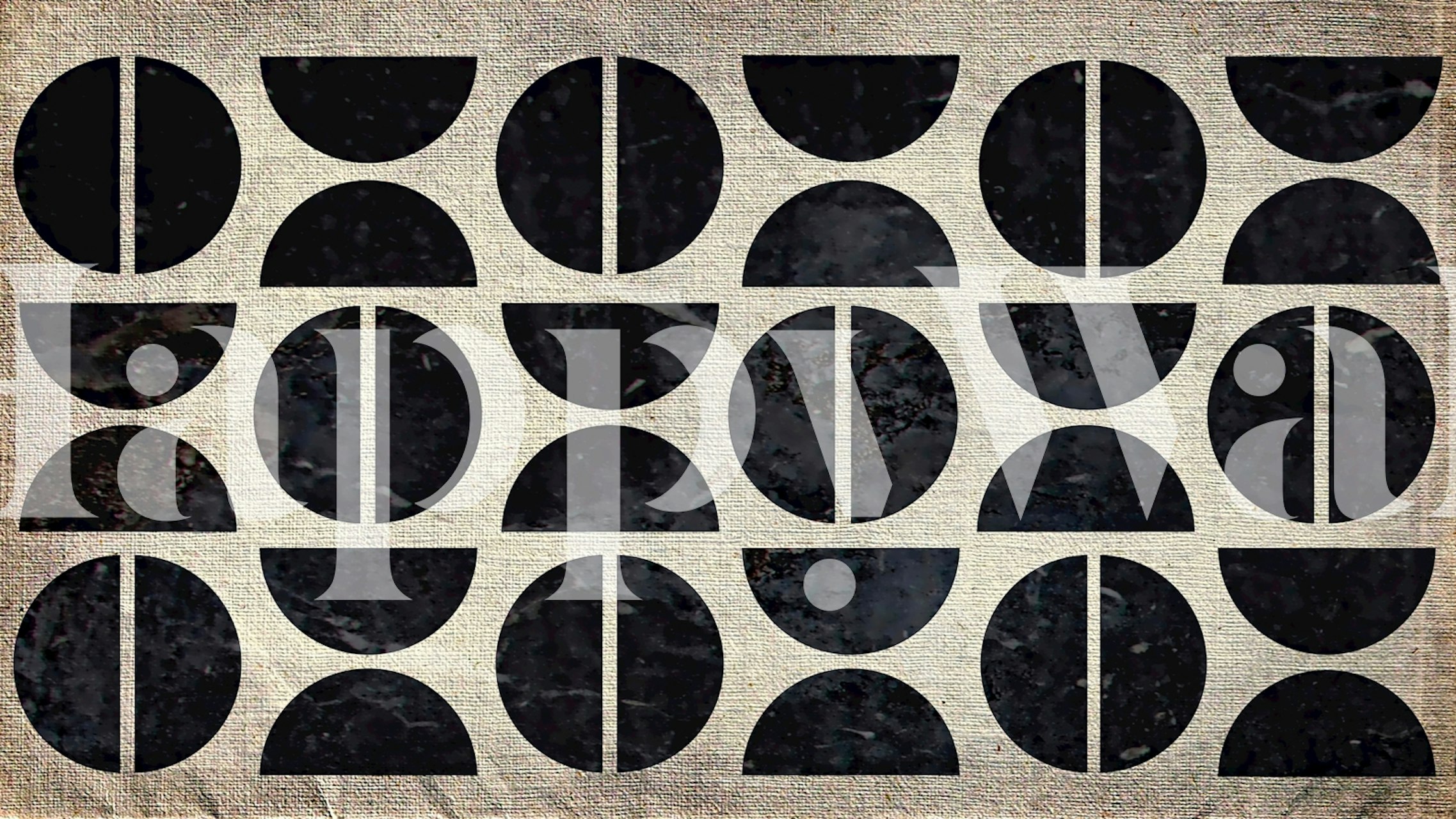 Mid Century Bauhaus Canvas Marble design de papier peint