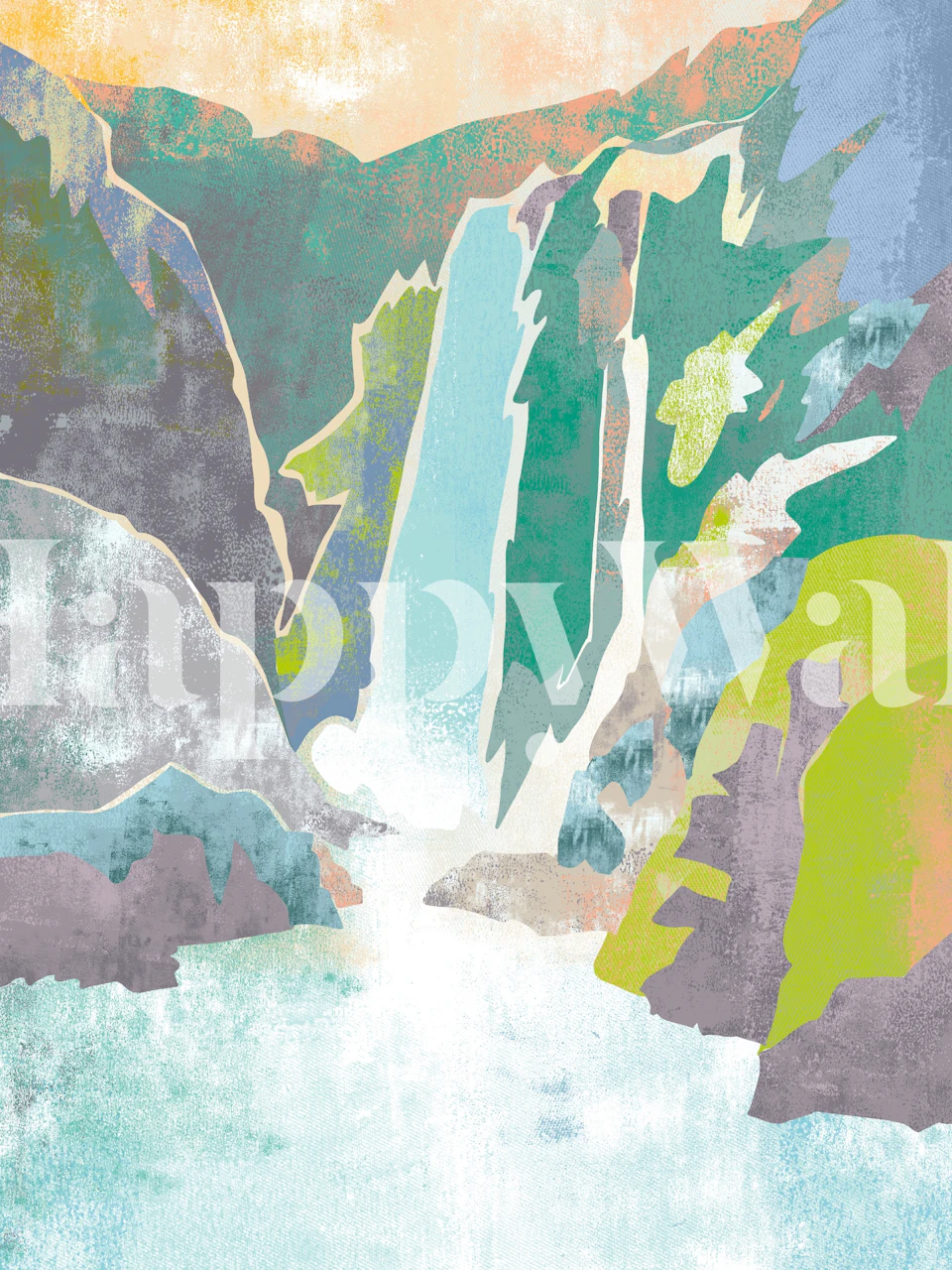 Papier peint Abstract waterfall dans une pièce