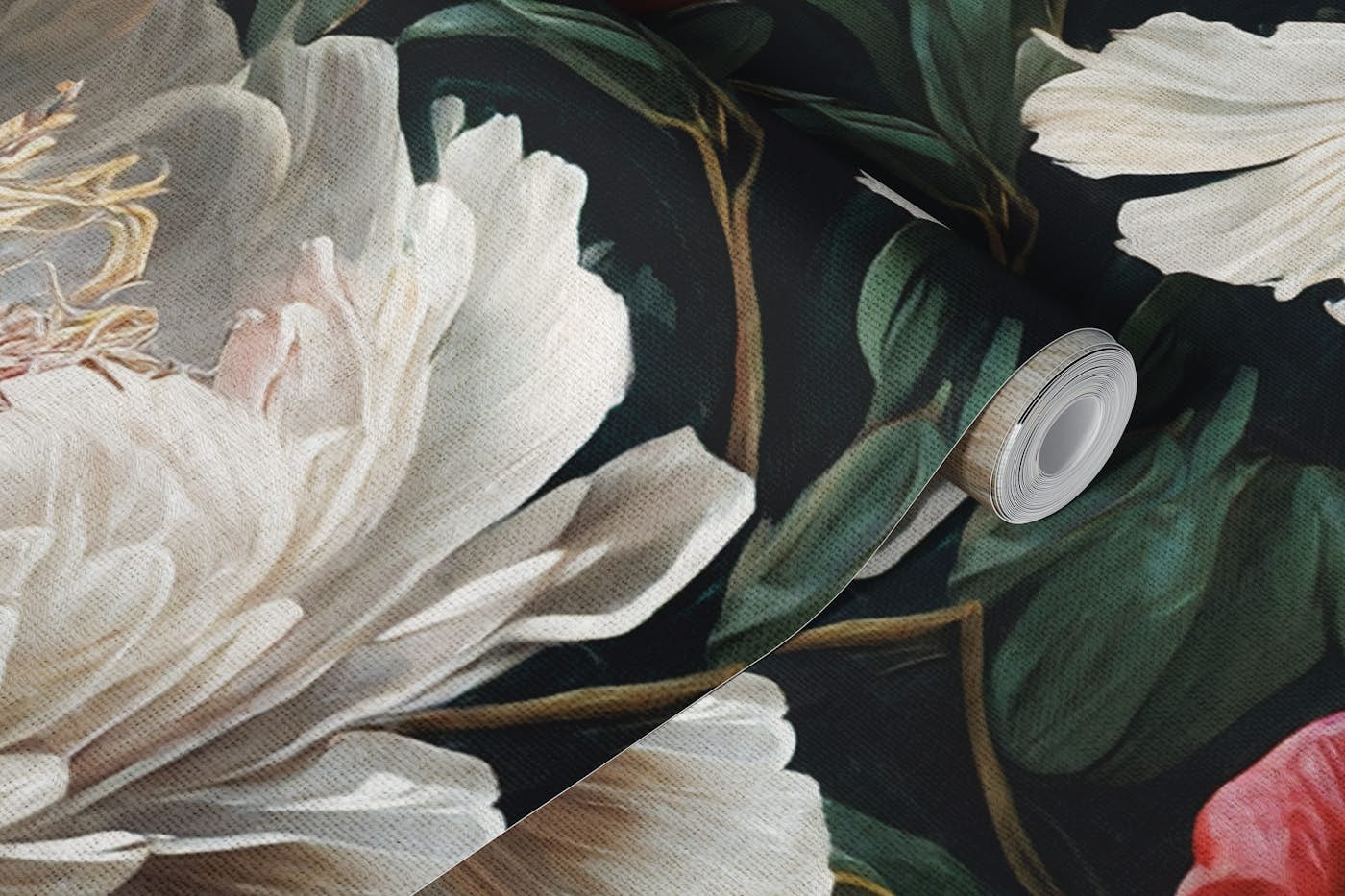 rich baroque peonies wallpaper roll