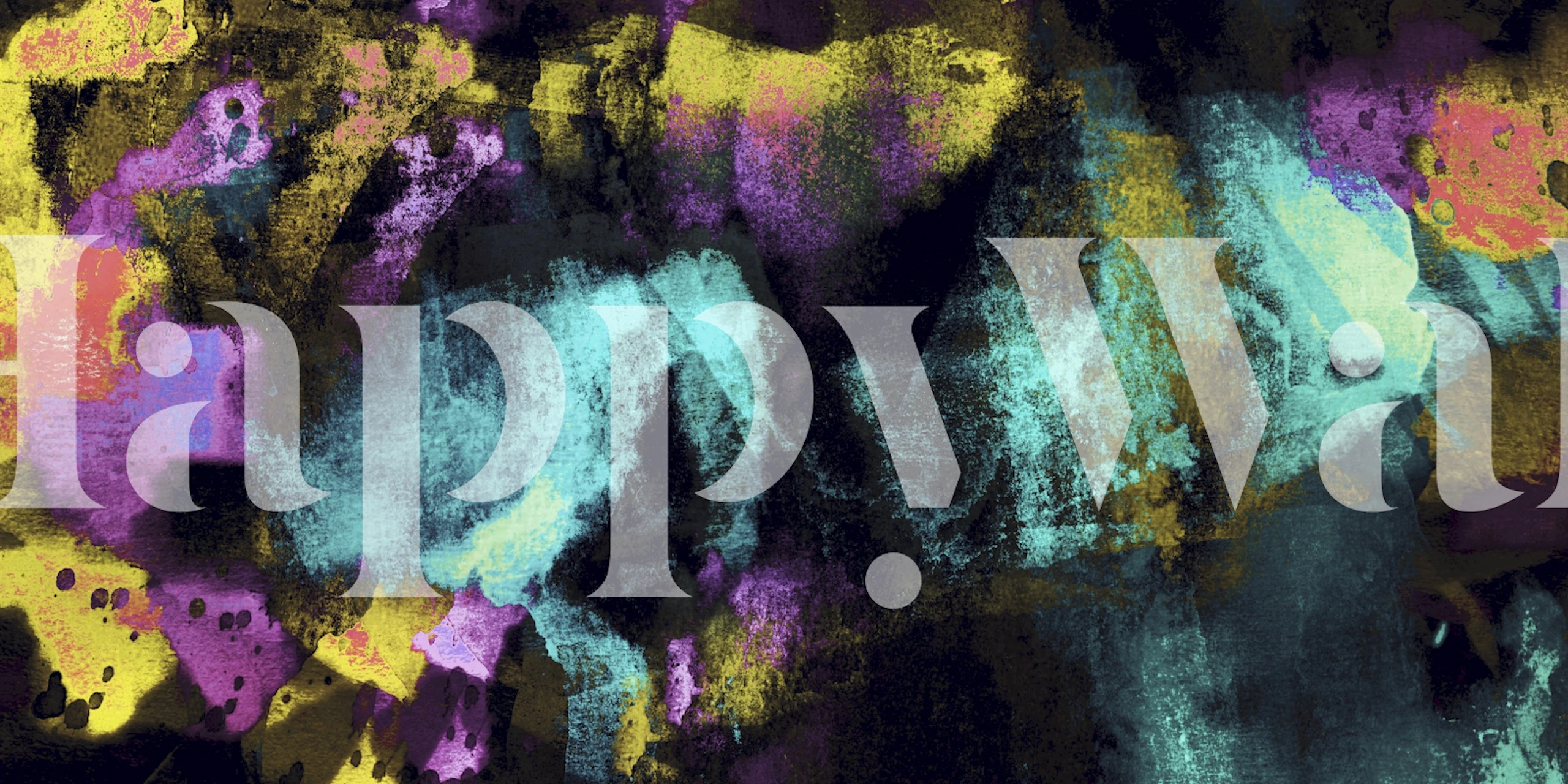 Retro Grunge wall mural with a mix of vibrant colors and dark textures