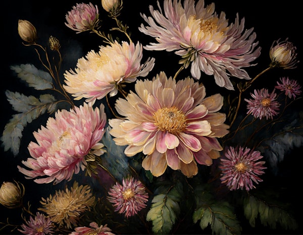 vintage baroque autumn flowers