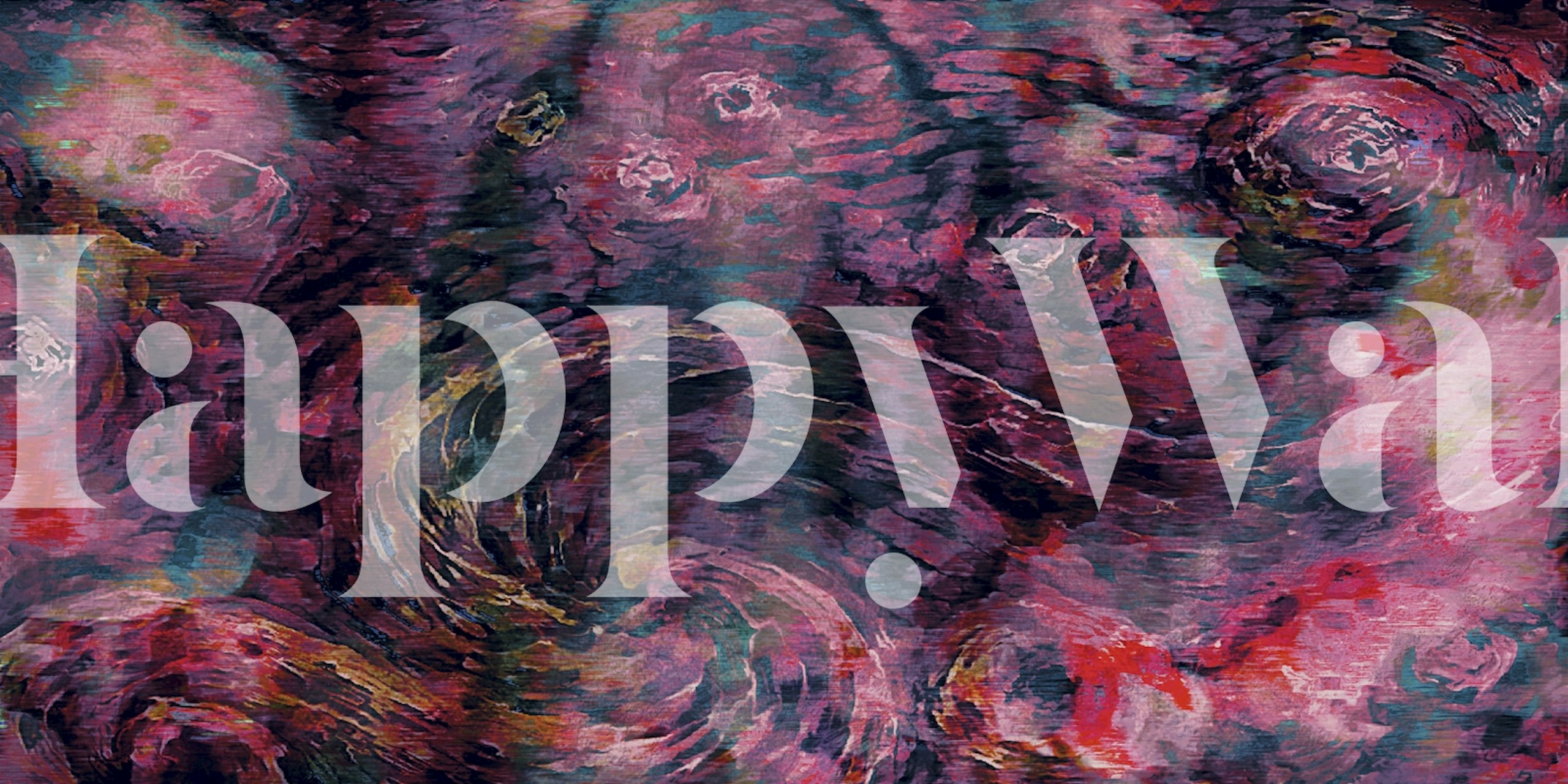 Magenta Van Gogh style wall mural with dynamic brush strokes in purple and pink shades.