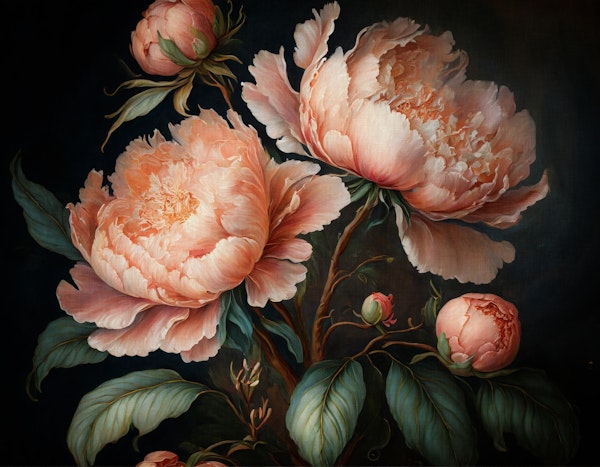 baroque blush peonies
