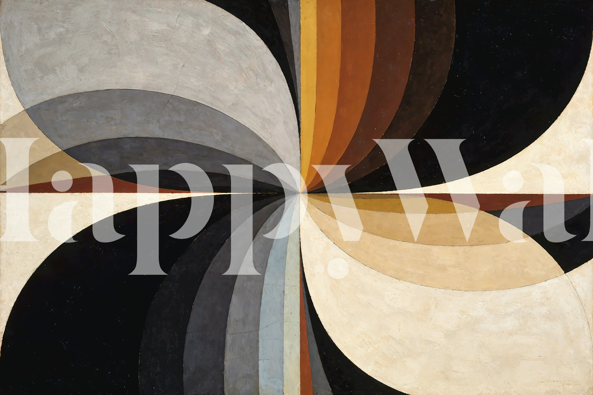 Bauhaus Sunrise wallpaper in a modern room