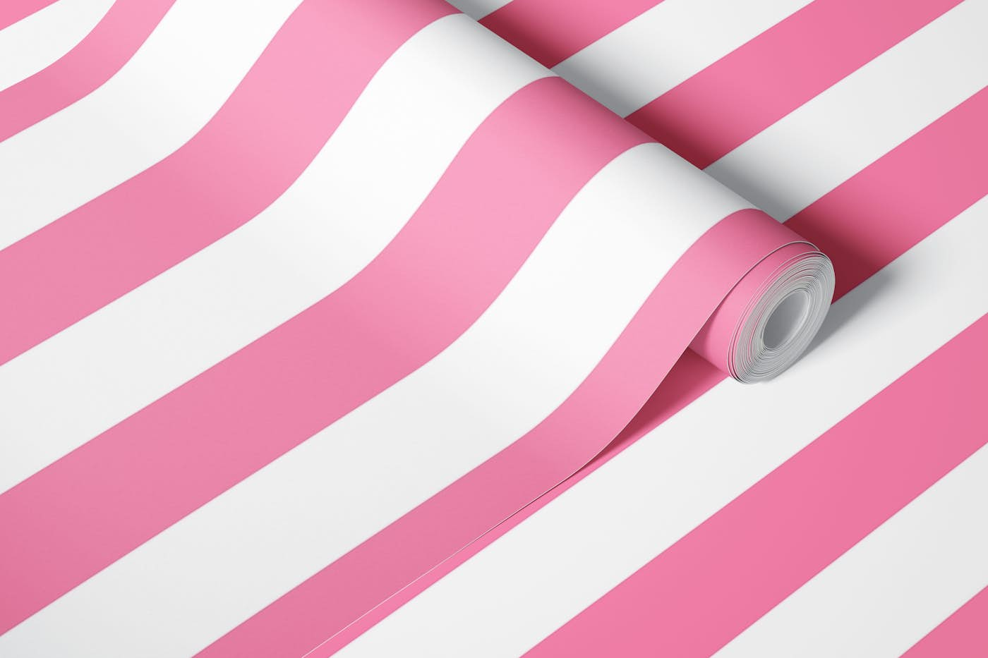 Baby Doll Pink Stripes wallpaper roll