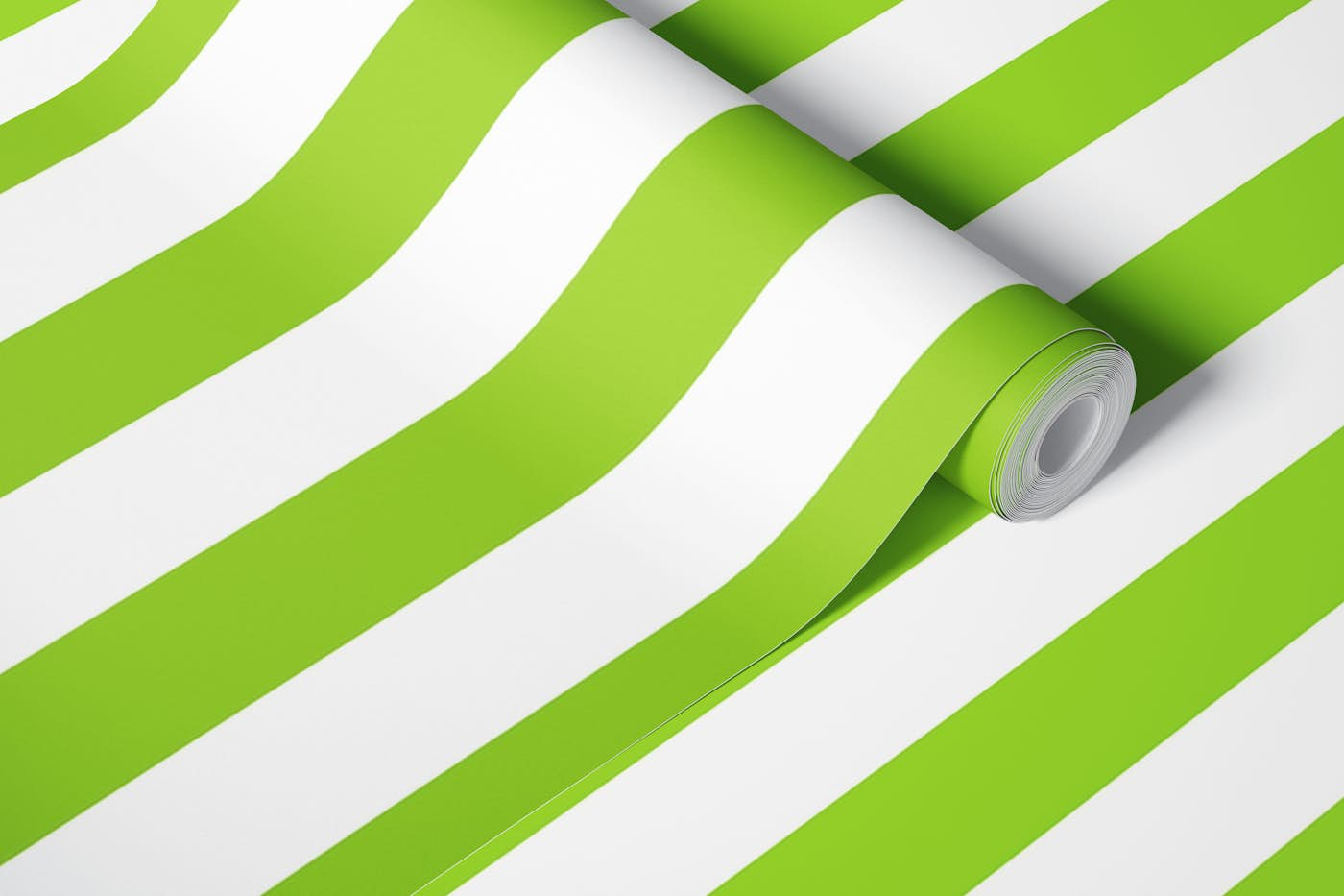 Dark Lemon Lime Stripes wallpaper roll