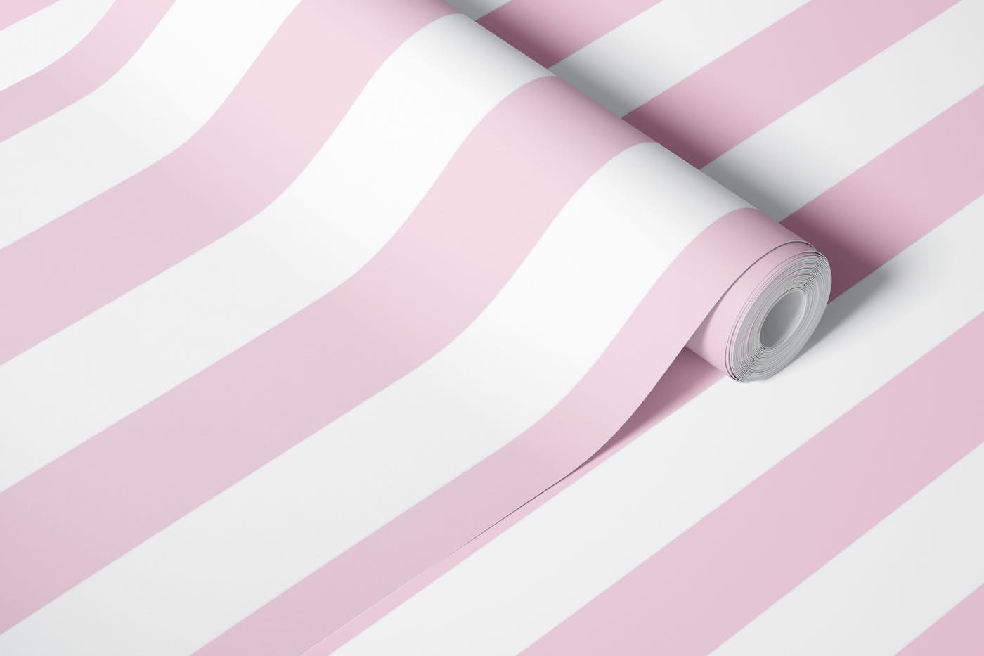 Light Pink Peony Stripes wallpaper roll