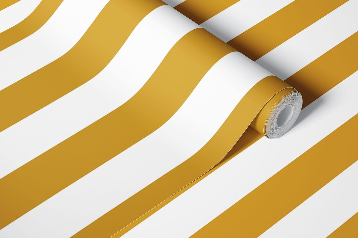 Mustard Magical Stripes wallpaper roll