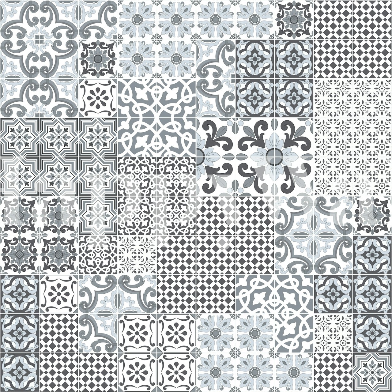 Ταπετσαρία Mediterranean Tiles Που Εμφανίζεται Σε Ένα Δωμάτιο