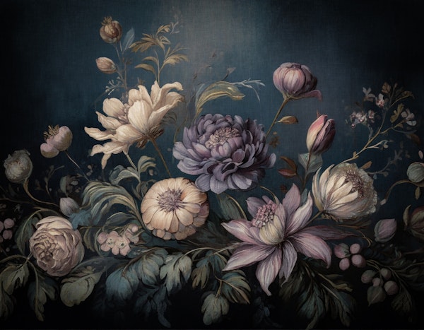 baroque moody bouquet of flowers